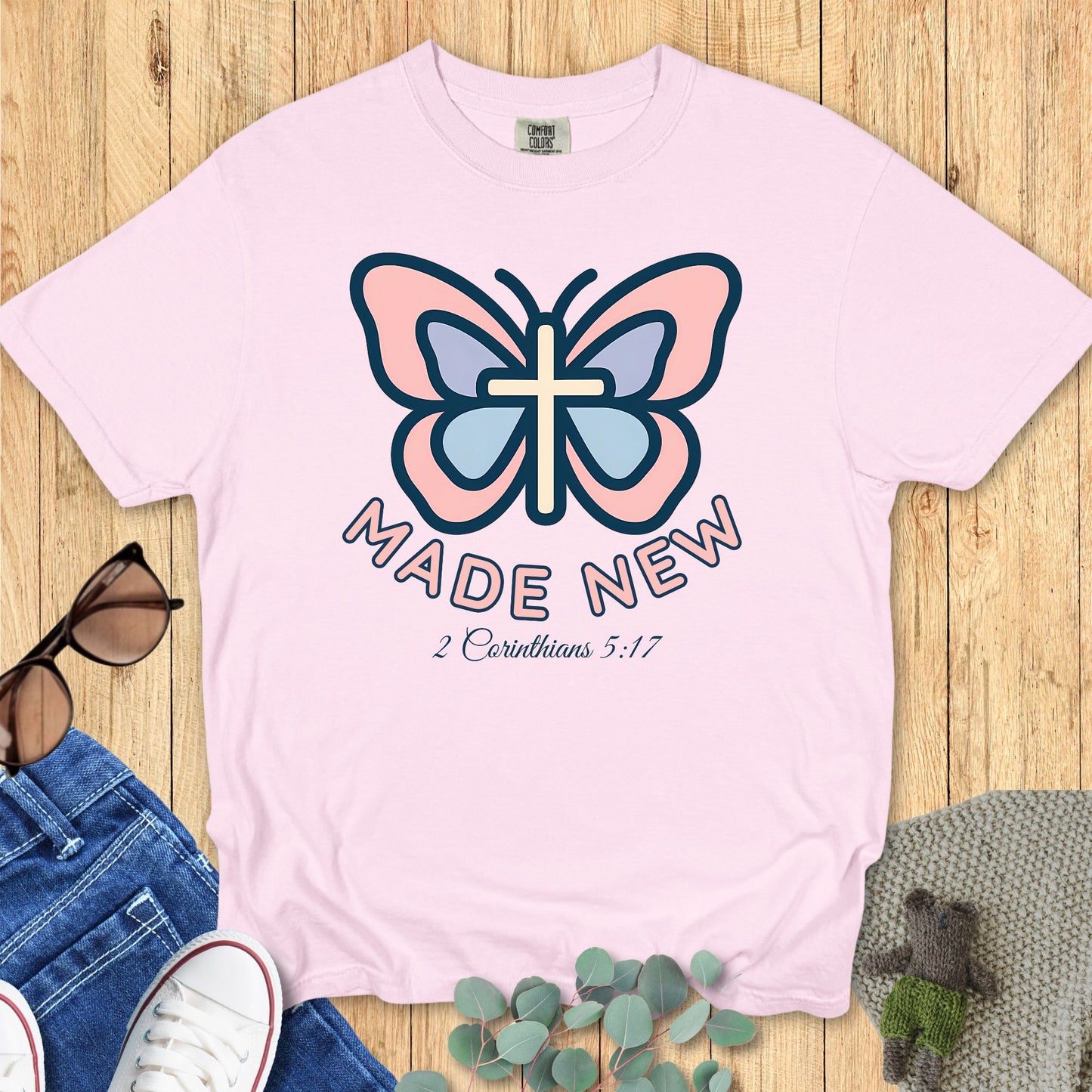 "Made New" Butterfly Christian Tee