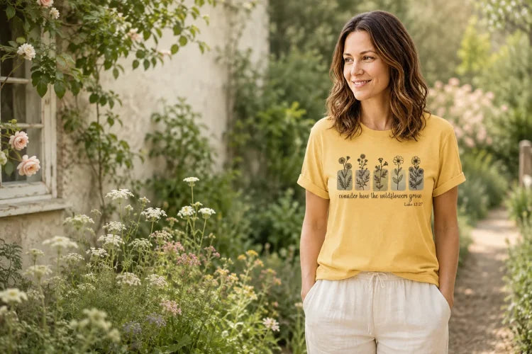 Scripture-inspired SWF apparel in an everyday setting
