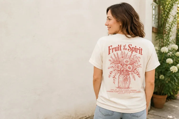 Scripture-inspired SWF apparel in an everyday setting