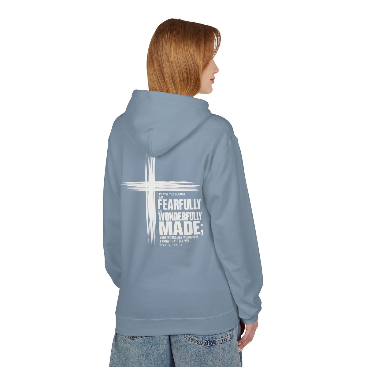 Wonderfully Made Hoodie - "Fearfully & Wonderfully Made" Christian Cross Pullover