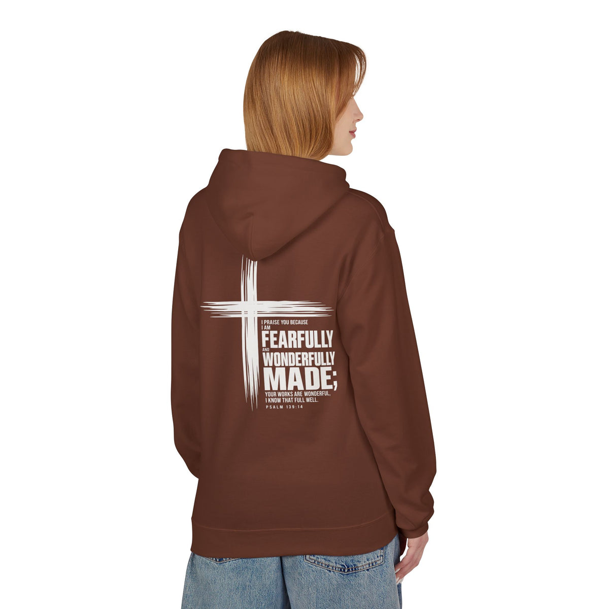 Wonderfully Made Hoodie - "Fearfully & Wonderfully Made" Christian Cross Pullover