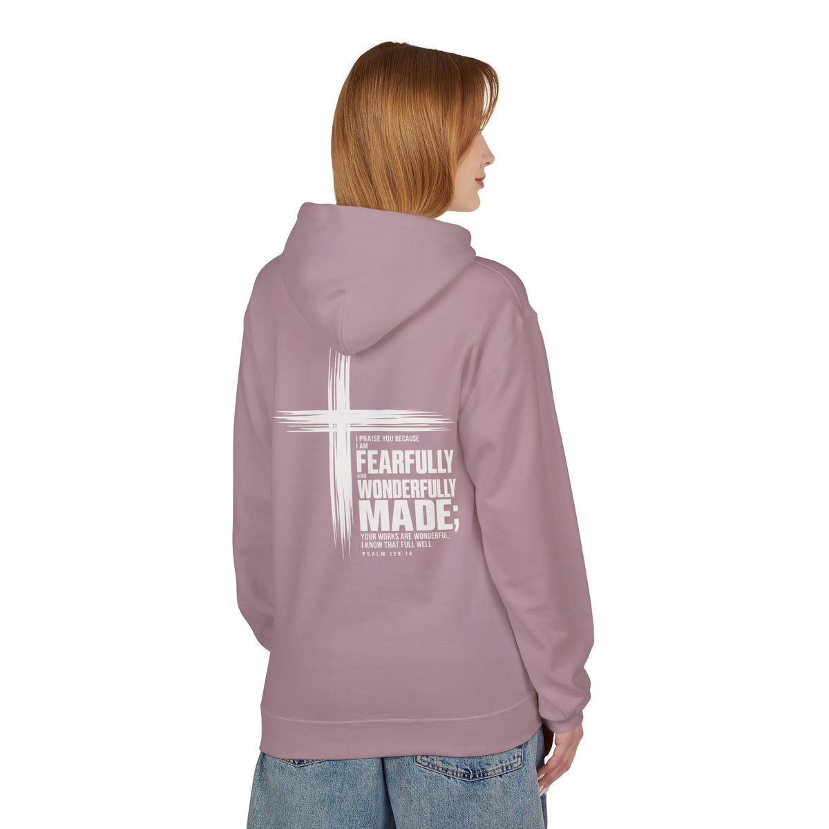 Wonderfully Made Hoodie - "Fearfully & Wonderfully Made" Christian Cross Pullover