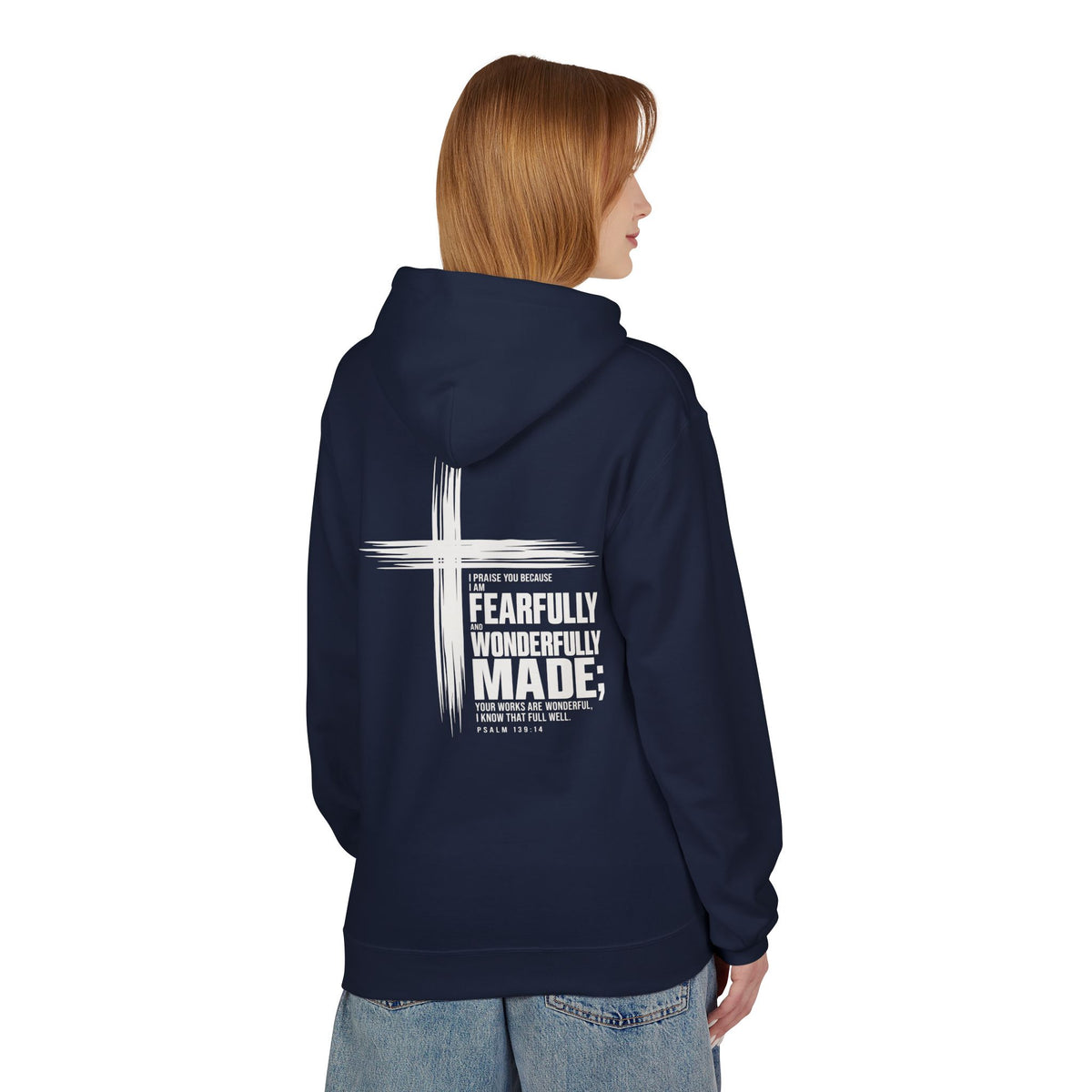 Wonderfully Made Hoodie - "Fearfully & Wonderfully Made" Christian Cross Pullover