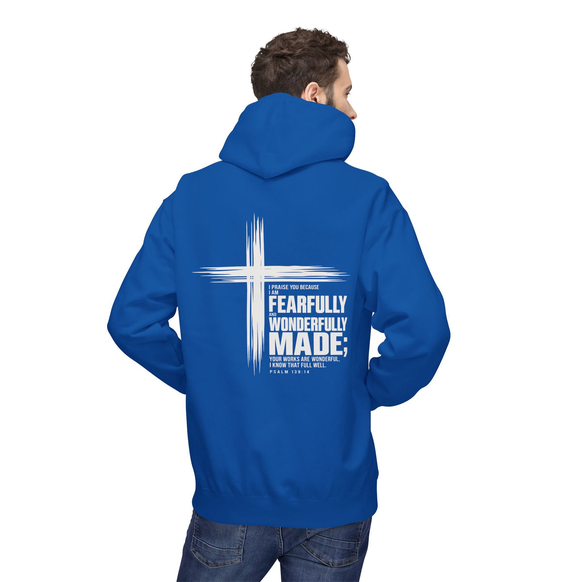 Wonderfully Made Hoodie - "Fearfully & Wonderfully Made" Christian Cross Pullover