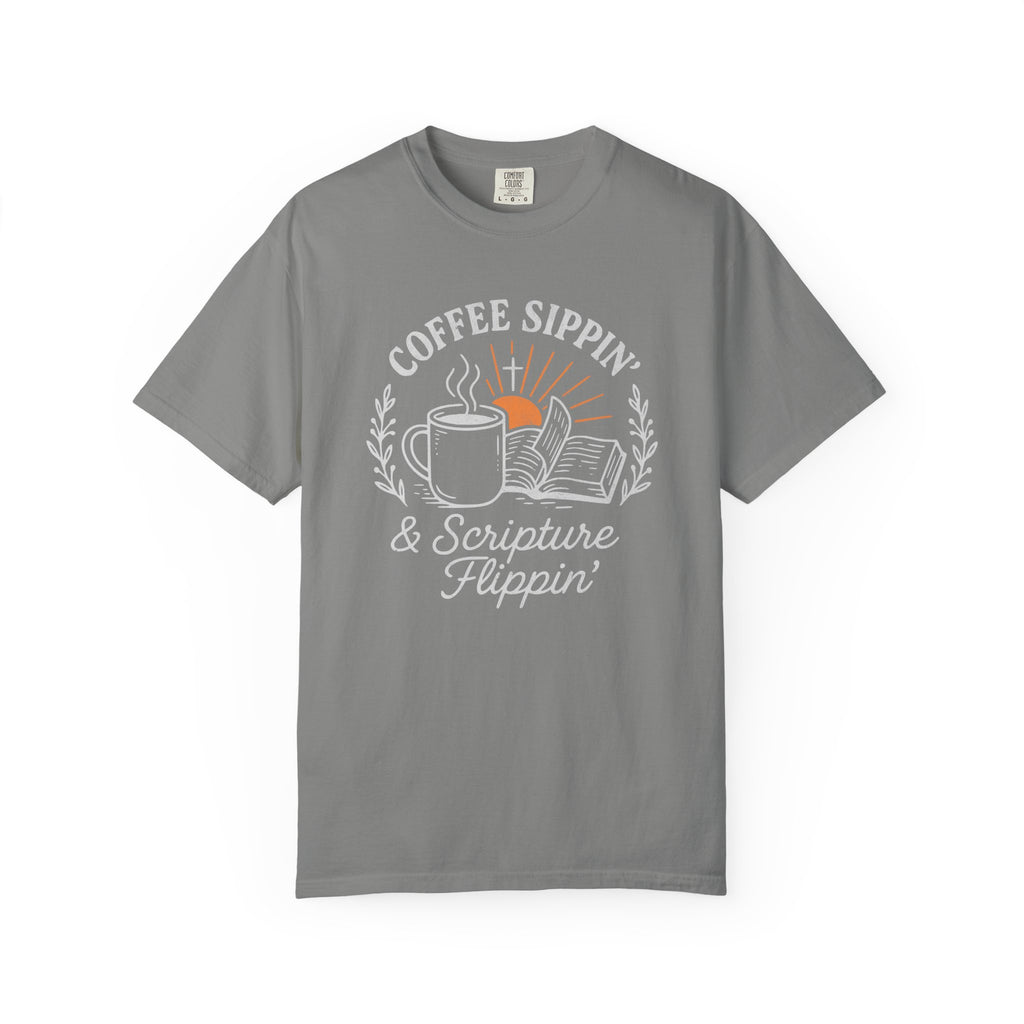 Coffee Sippin' Scripture Flippin' T-shirt
