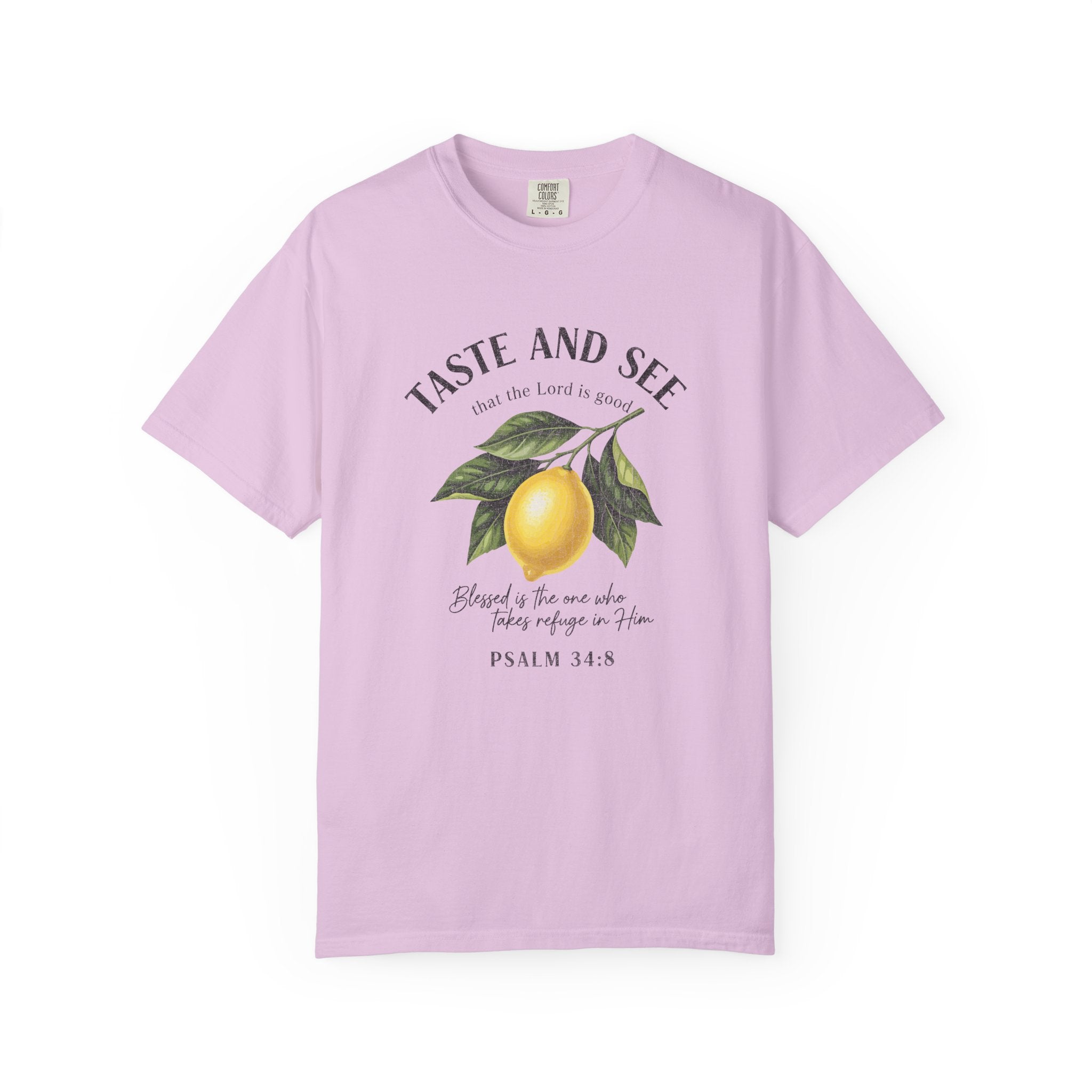 Taste and See Lemon Scripture T-Shirt