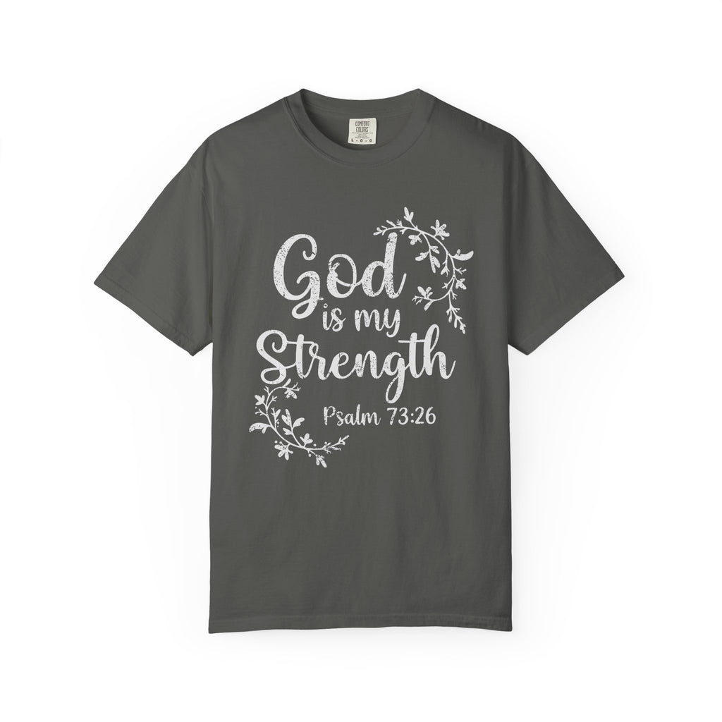 God is My Strength Vine Graphic T-Shirt