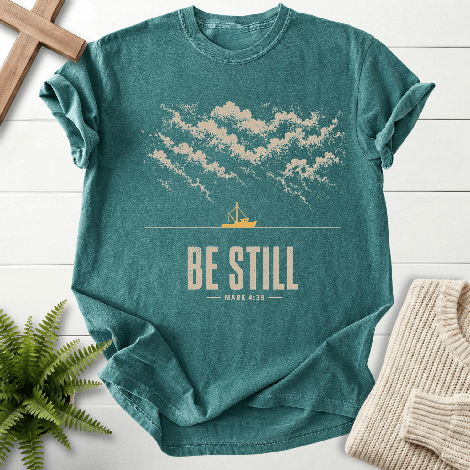Be Still Mark 4 39 T-Shirt in Blue Spruce | She Wears Faith