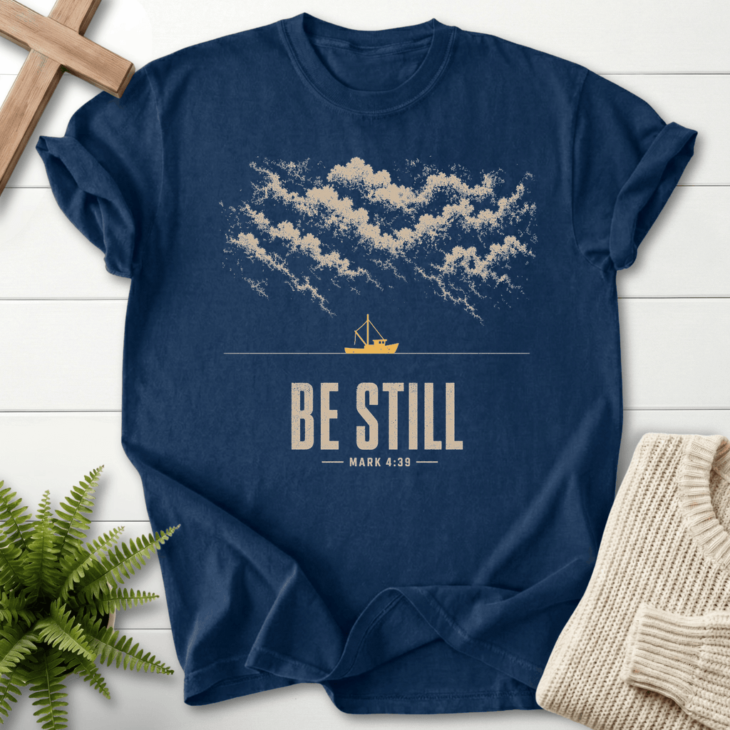 Be Still Mark 4 39 T-Shirt in Navy | She Wears Faith