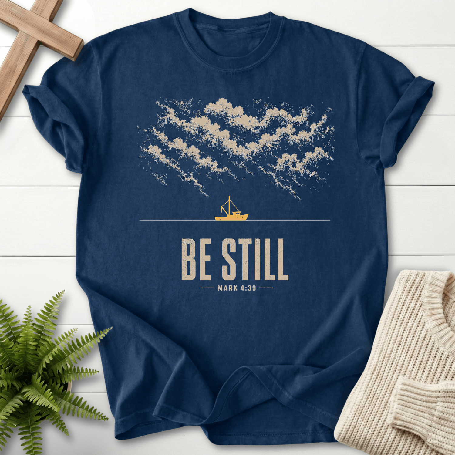 Be Still Mark 4 39 T-Shirt in Navy | She Wears Faith
