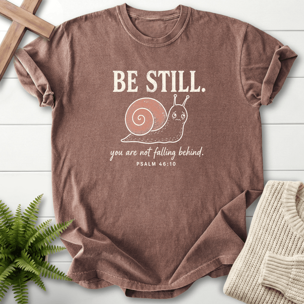 Be Still Snail Ps 46 10 T-Shirt in Espresso | She Wears Faith