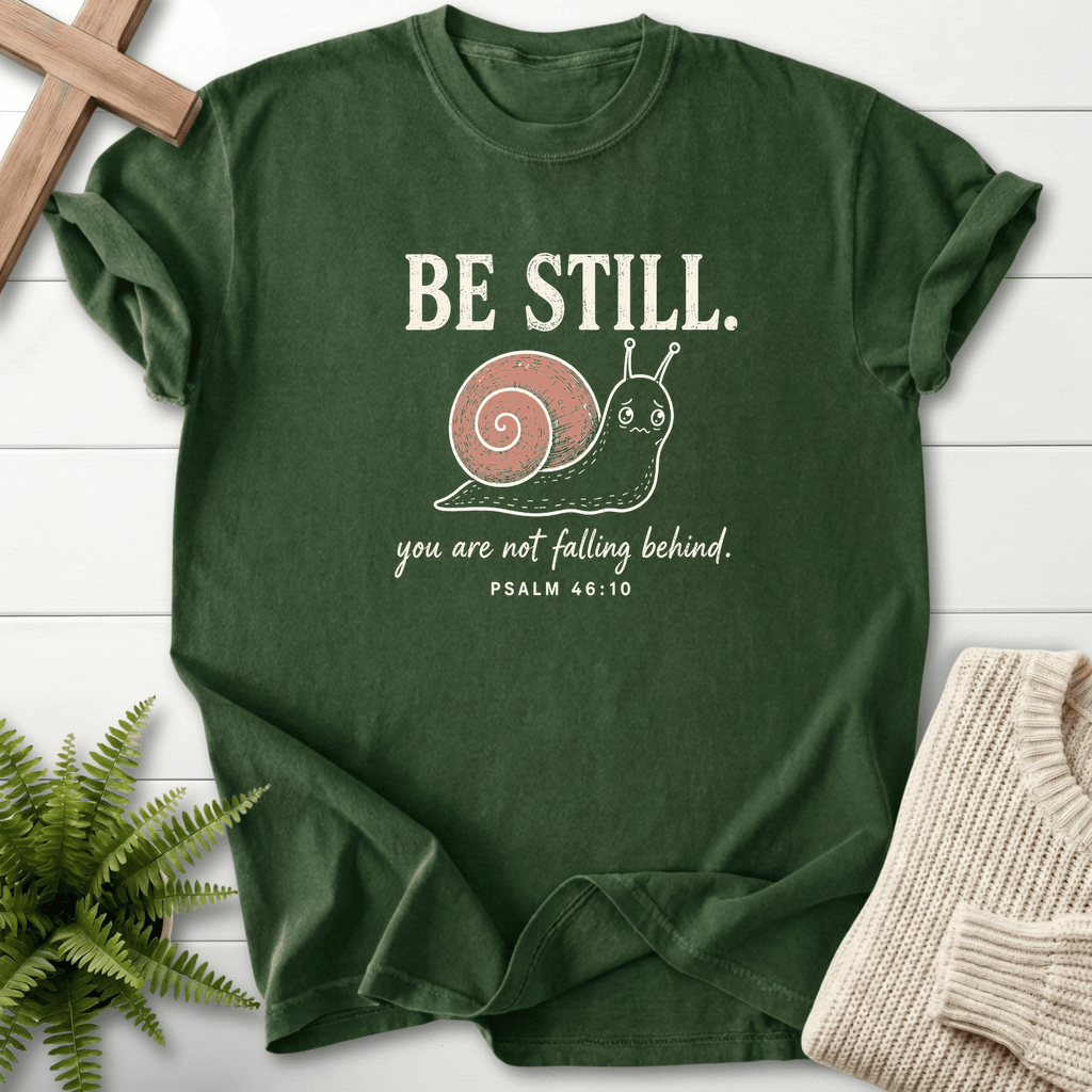 Be Still Snail Ps 46 10 T-Shirt in Hemp | She Wears Faith