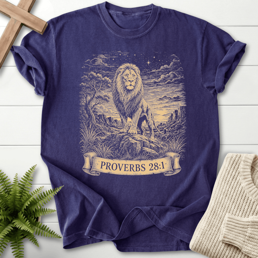 Bold As A Lion T-Shirt in Grape | She Wears Faith