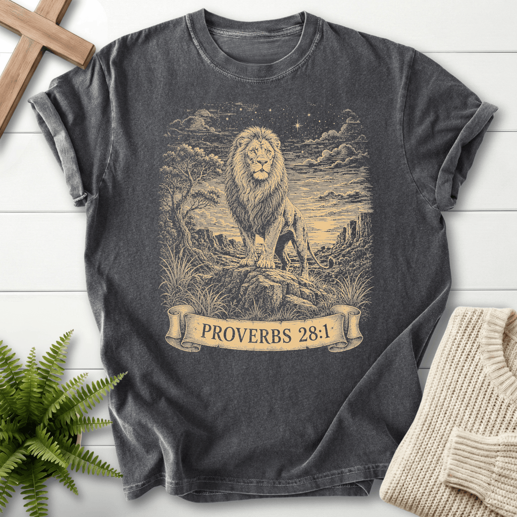 Bold As A Lion T-Shirt in Pepper | She Wears Faith