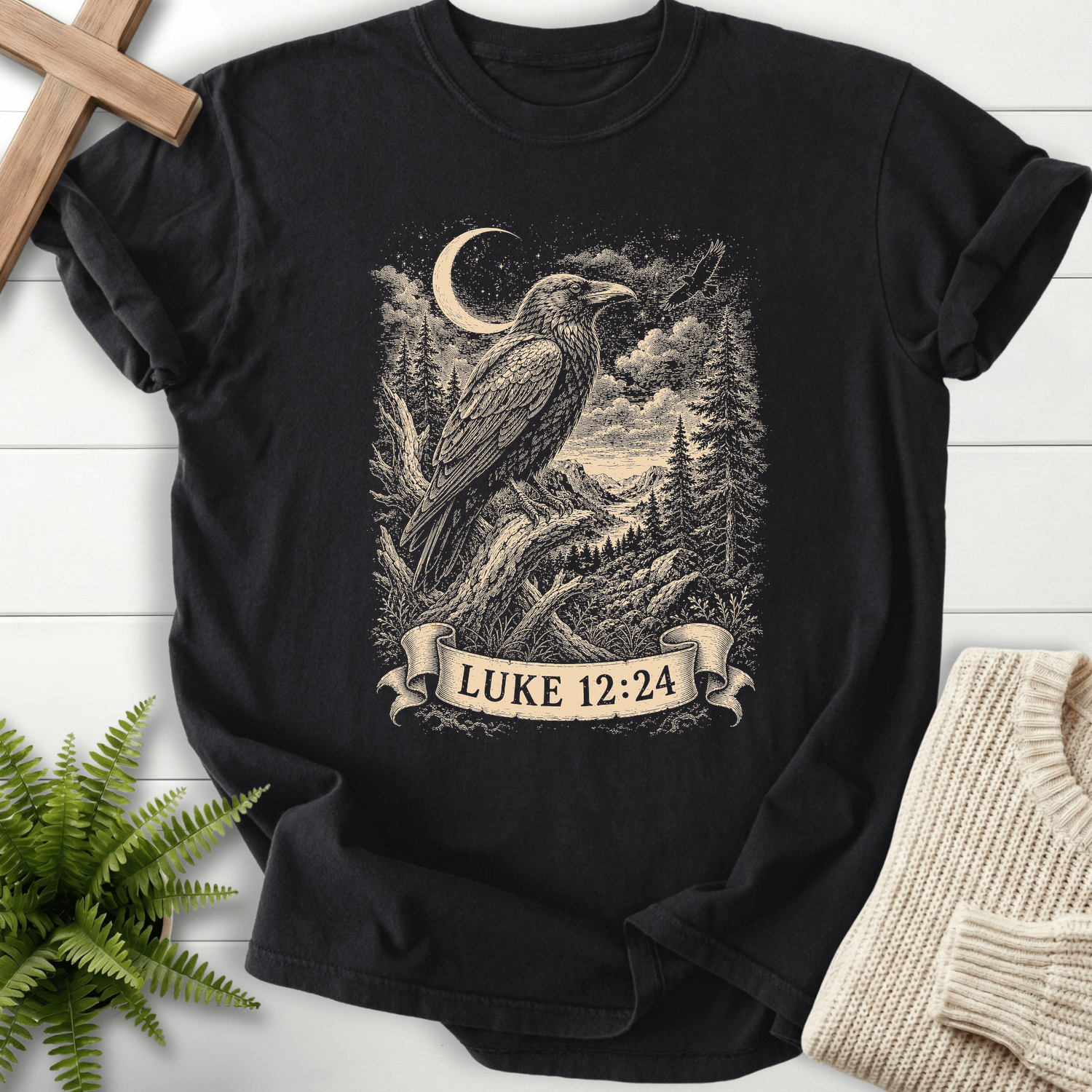 Consider the Ravens T-Shirt in Black | She Wears Faith