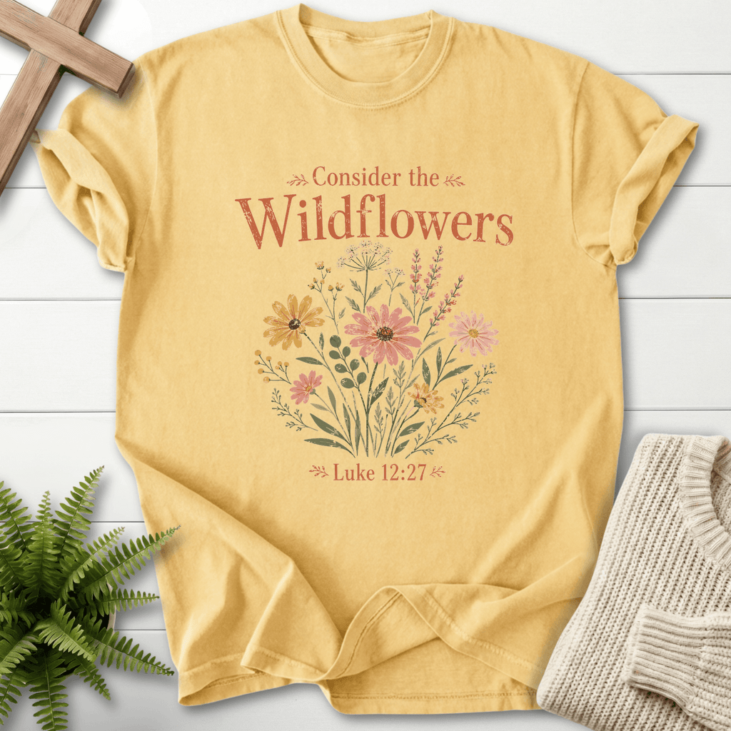 Consider the Wildflowers Boho T-Shirt in Butter | She Wears Faith