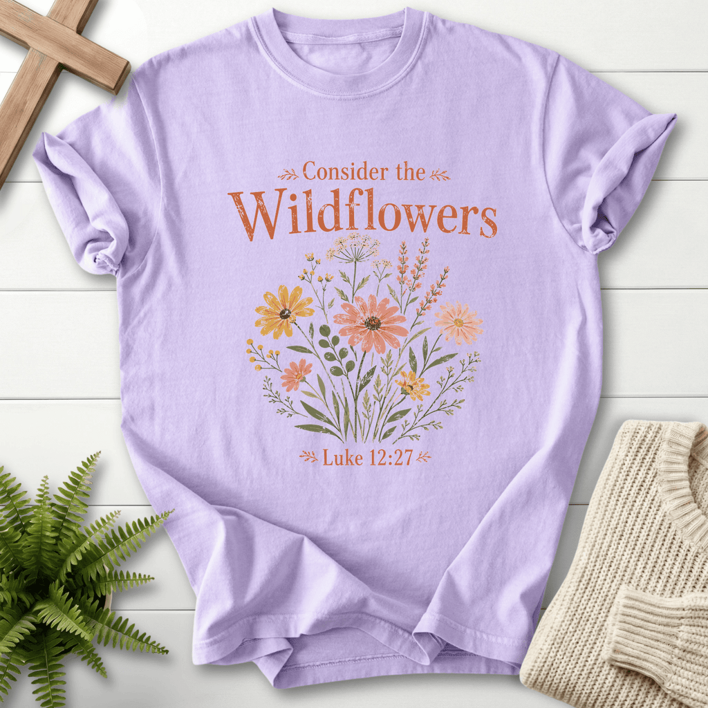 Consider the Wildflowers Boho T-Shirt in Orchid | She Wears Faith