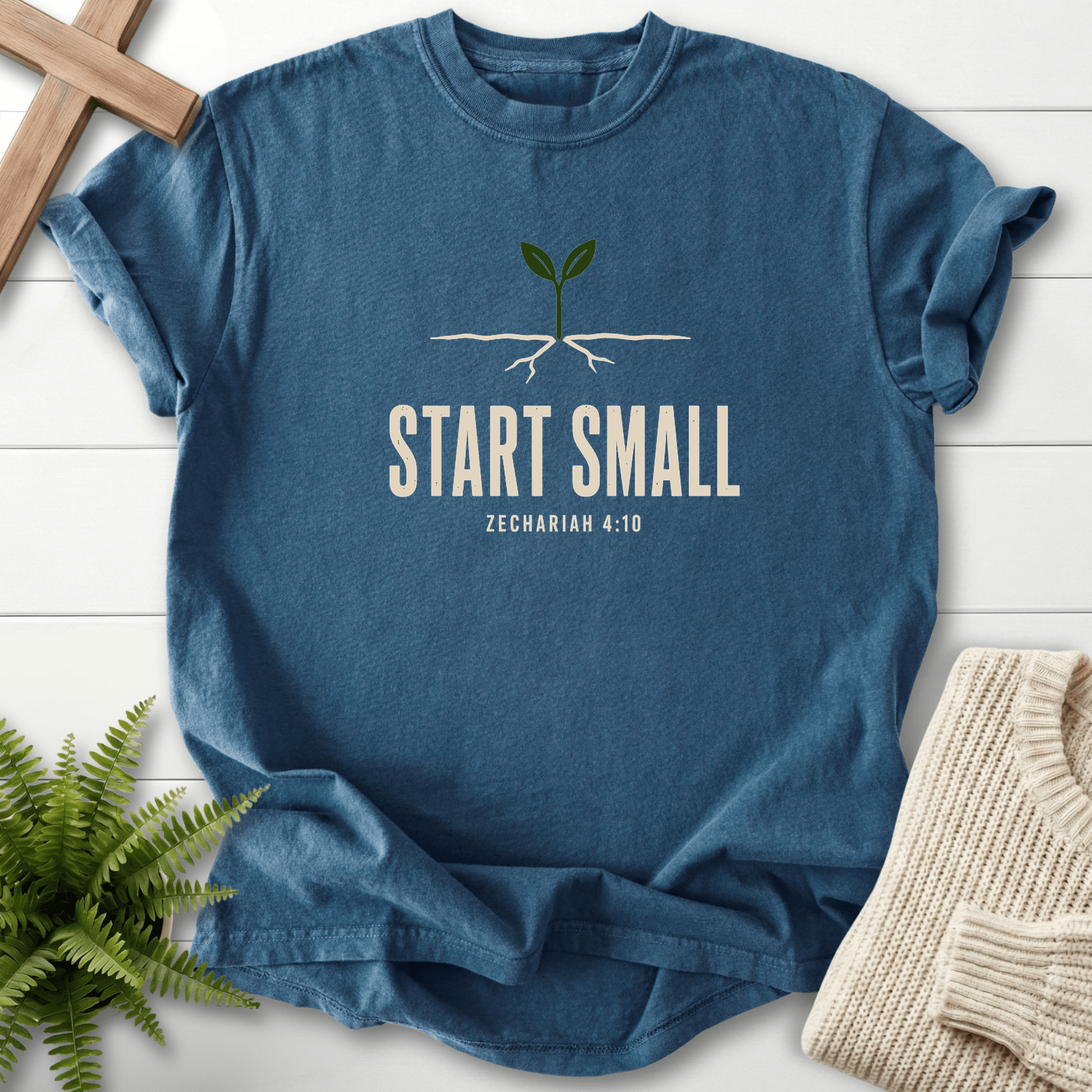 Do Not Despise Small Beginnings Zech 4 10 T-Shirt in Midnight | She Wears Faith
