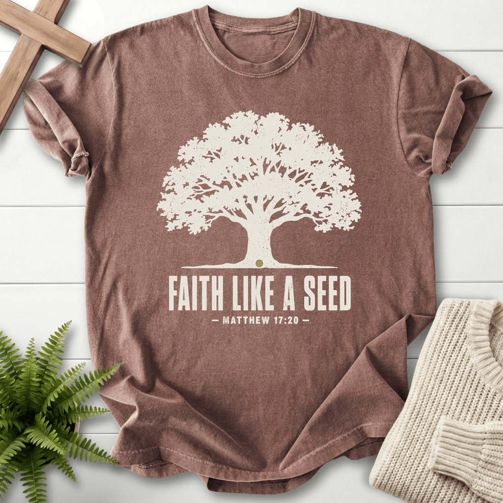 Faith Like a Seed T-Shirt in Espresso | She Wears Faith