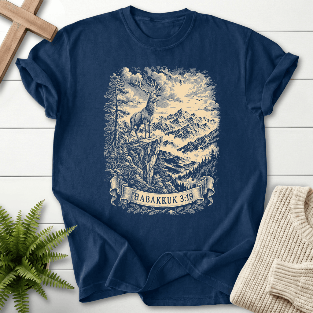 Feet of a Deer T-Shirt in Navy | She Wears Faith