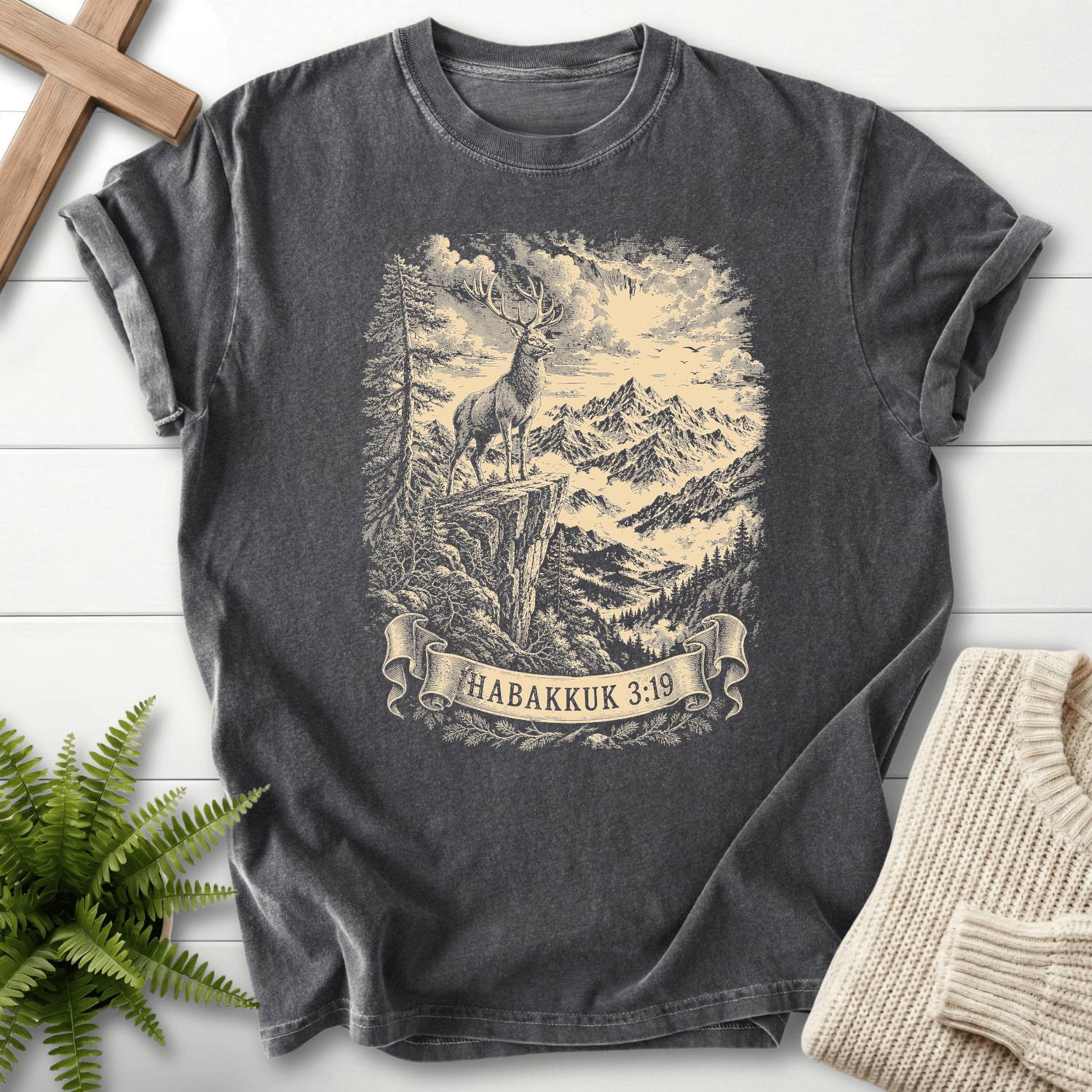Feet of a Deer T-Shirt in Pepper | She Wears Faith