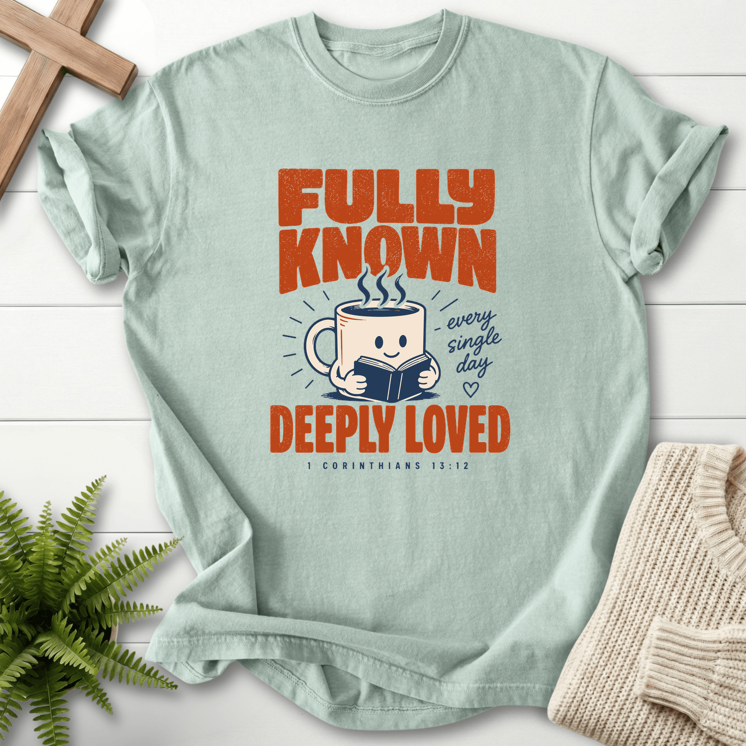 Fully Known Deeply Loved T-Shirt in Bay | She Wears Faith
