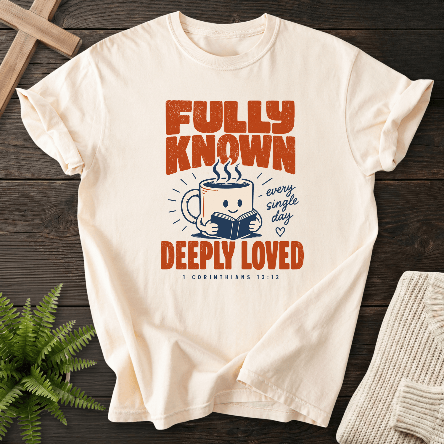 Fully Known Deeply Loved T-Shirt in Ivory | She Wears Faith