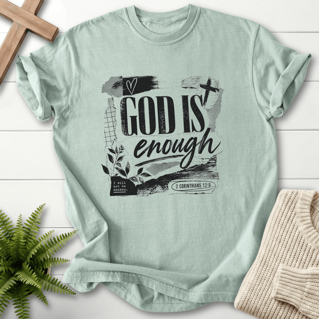 God is Enough Graphic T-Shirt in Bay | She Wears Faith