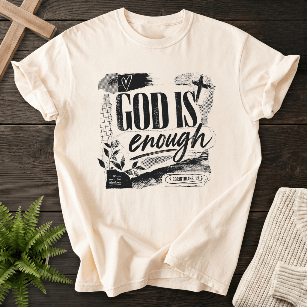 God is Enough Graphic T-Shirt in Ivory | She Wears Faith