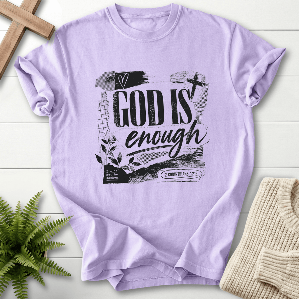 God is Enough Graphic T-Shirt in Orchid | She Wears Faith
