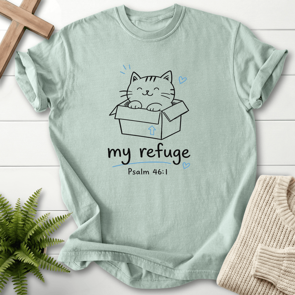 God is our Refuge Ps 46 1 T-Shirt in Bay | She Wears Faith
