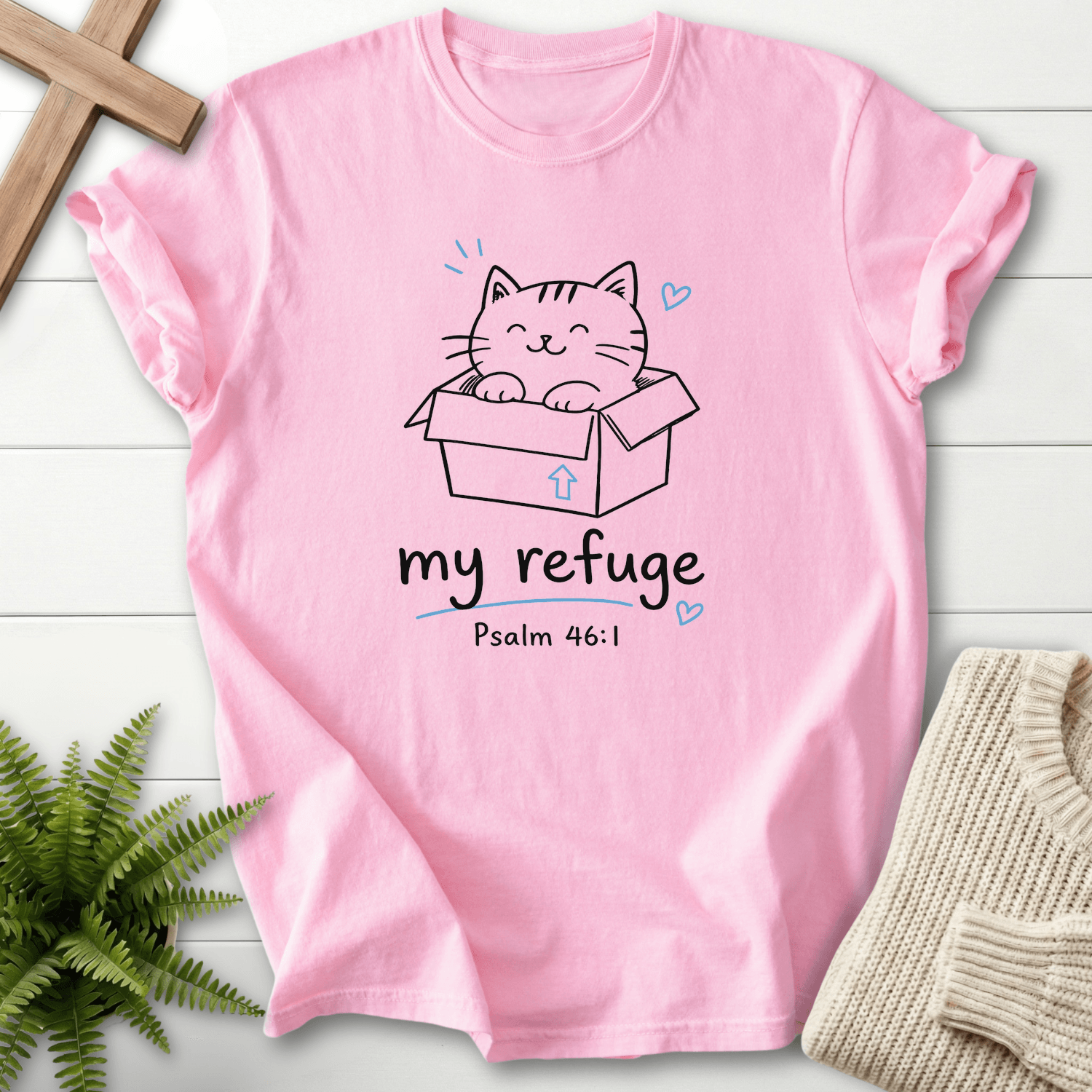 God is our Refuge Ps 46 1 T-Shirt in Blossom | She Wears Faith
