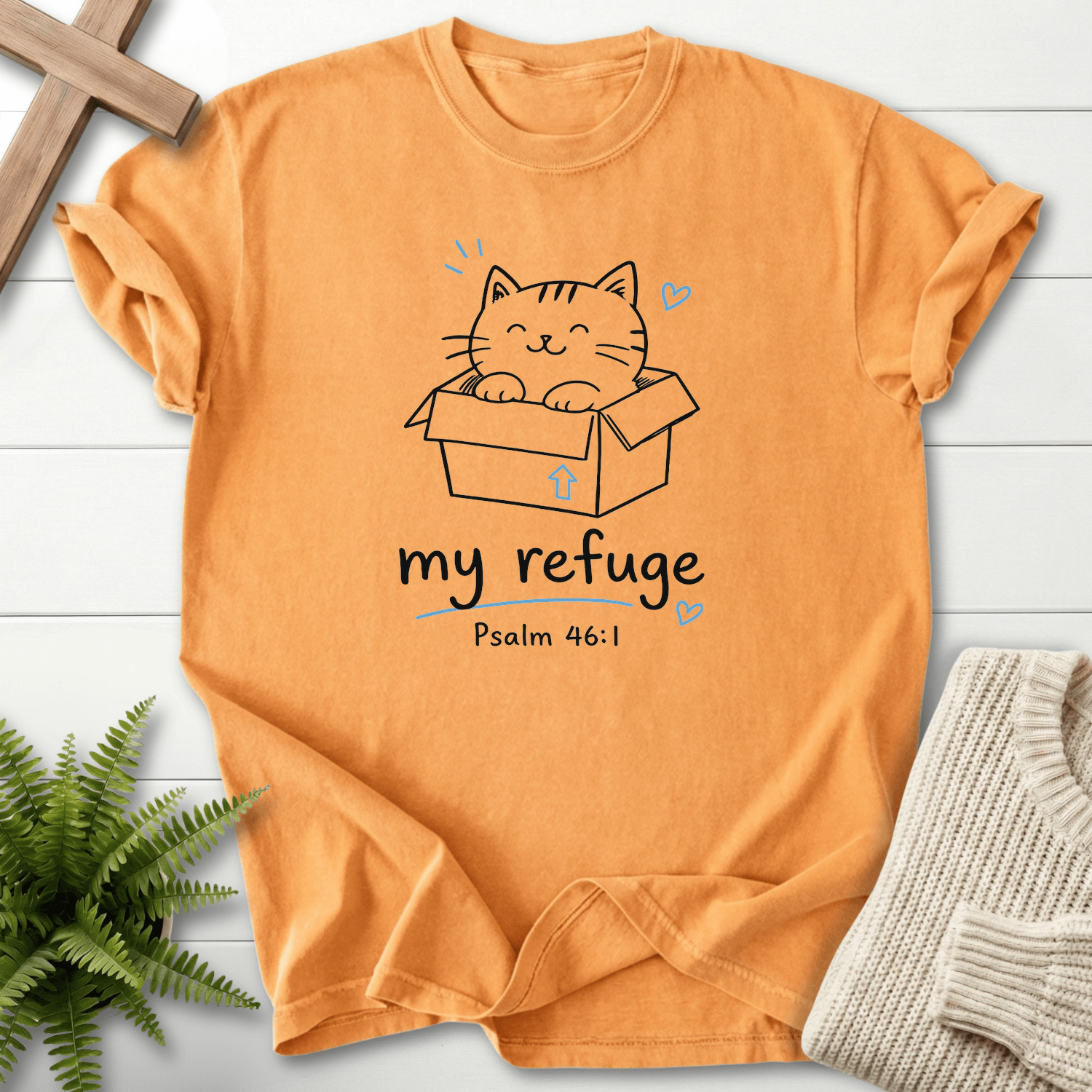 God is our Refuge Ps 46 1 T-Shirt in Citrus | She Wears Faith