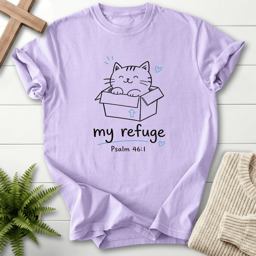 God is our Refuge Ps 46 1 T-Shirt in Orchid | She Wears Faith