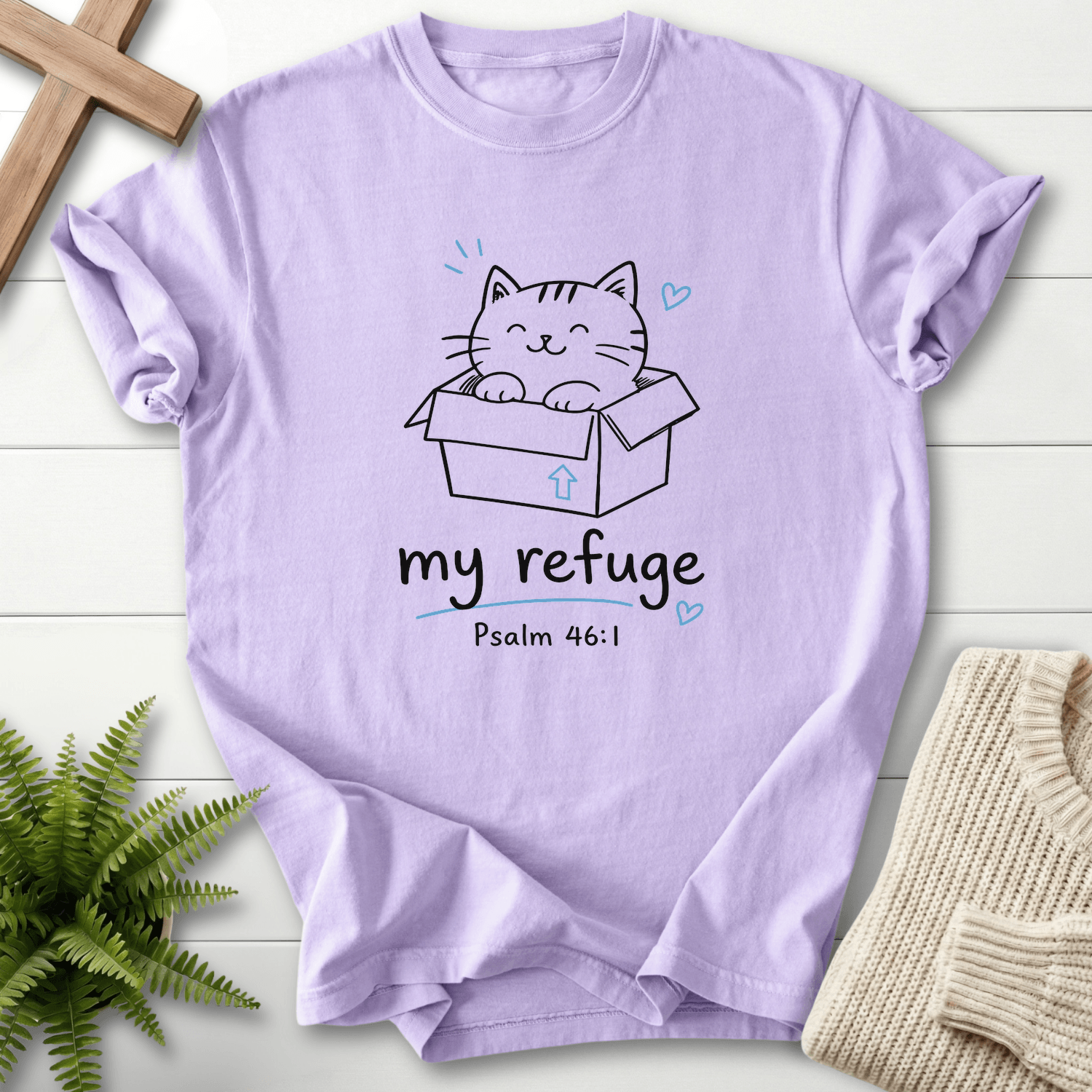 God is our Refuge Ps 46 1 T-Shirt in Orchid | She Wears Faith