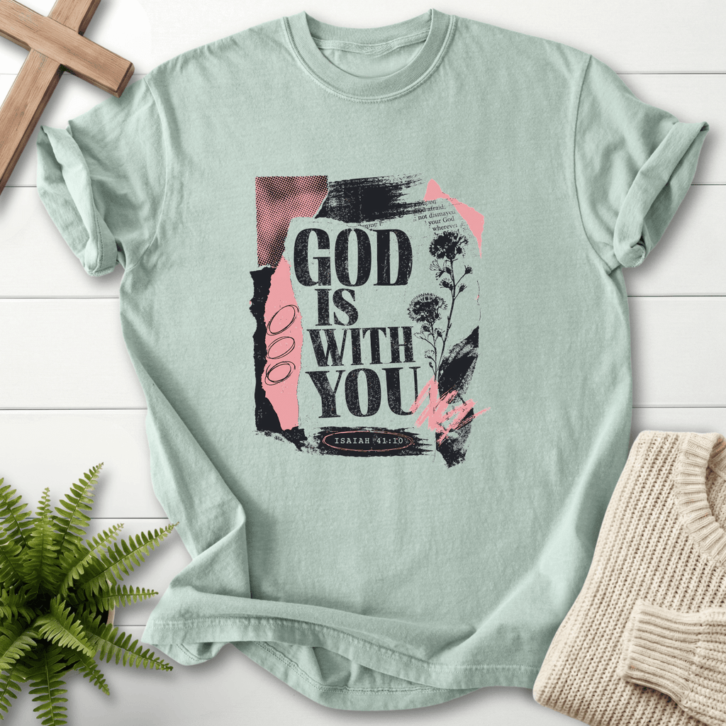 God is with you Graphic T-Shirt in Bay | She Wears Faith
