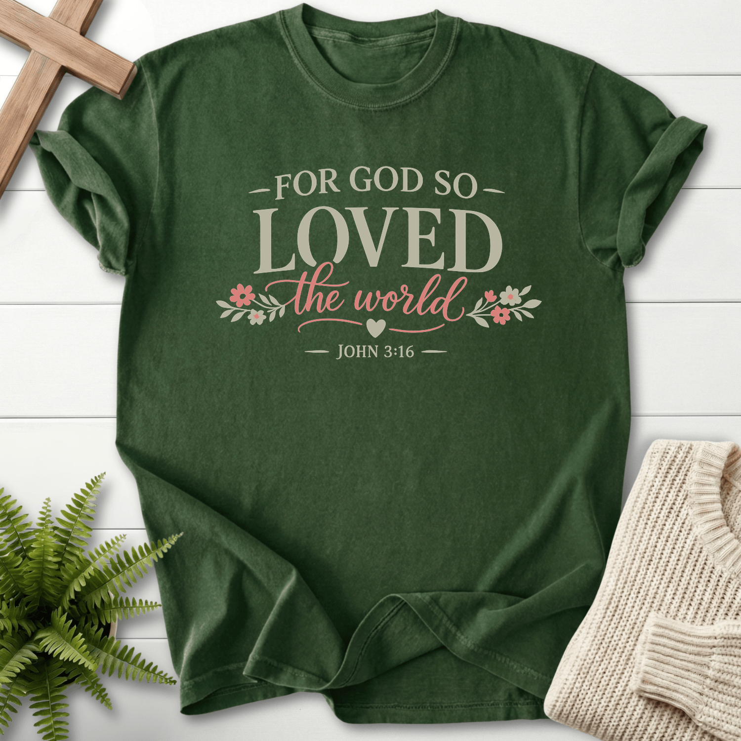 God So Love John 3 16 T-Shirt in Hemp | She Wears Faith