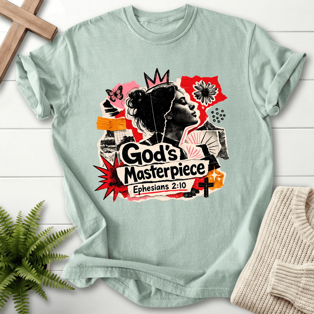 God's Masterpiece Ephesians 2:10 T-Shirt in Bay | She Wears Faith