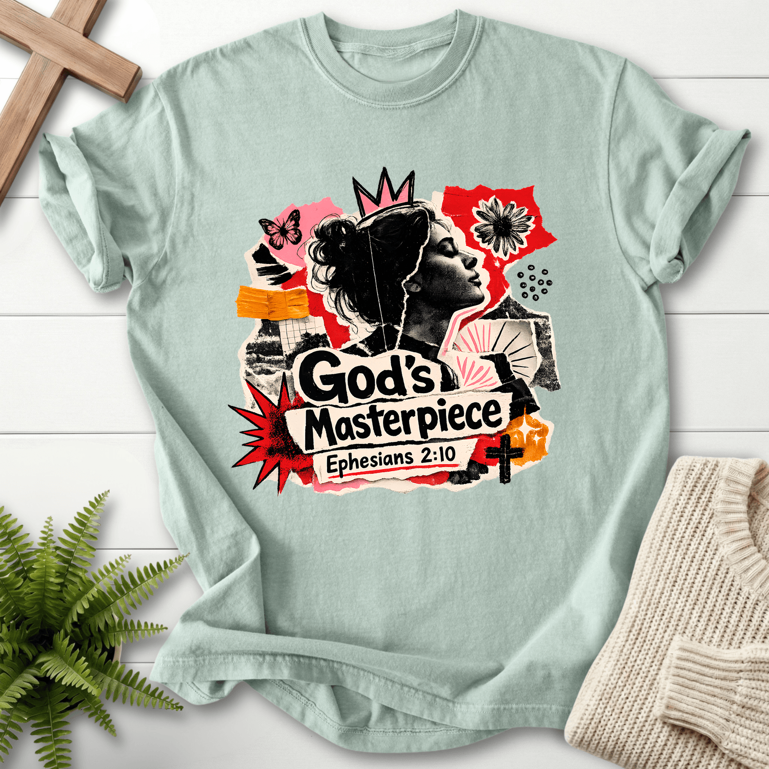 God's Masterpiece Ephesians 2:10 T-Shirt in Bay | She Wears Faith