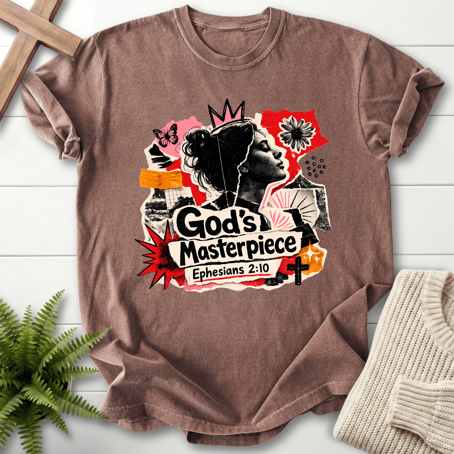 God's Masterpiece Ephesians 2:10 T-Shirt in Espresso | She Wears Faith