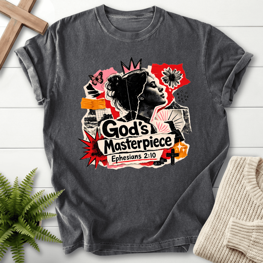 God's Masterpiece Ephesians 2:10 T-Shirt in Pepper | She Wears Faith