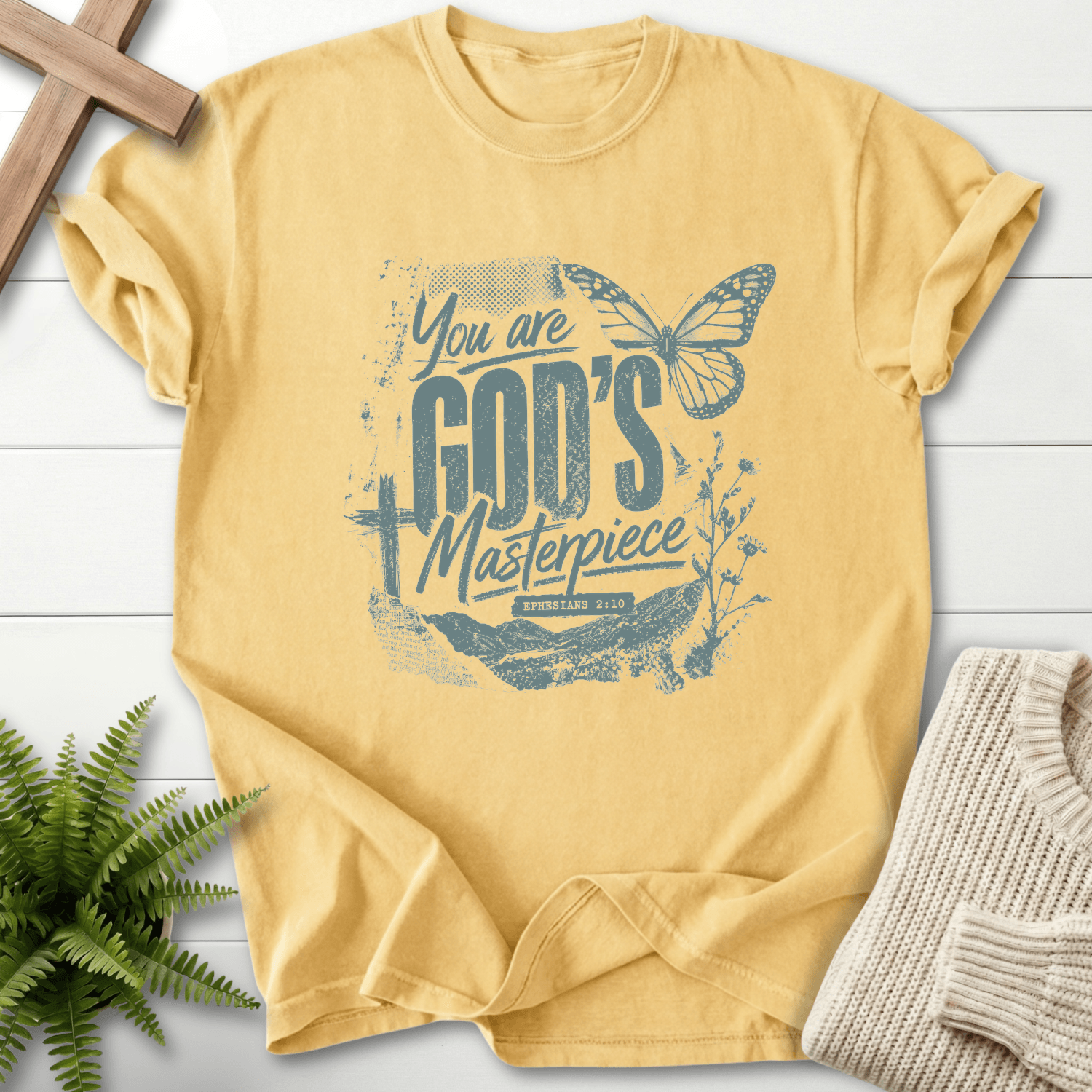 God's Masterpiece Graphic T-Shirt in Butter | She Wears Faith