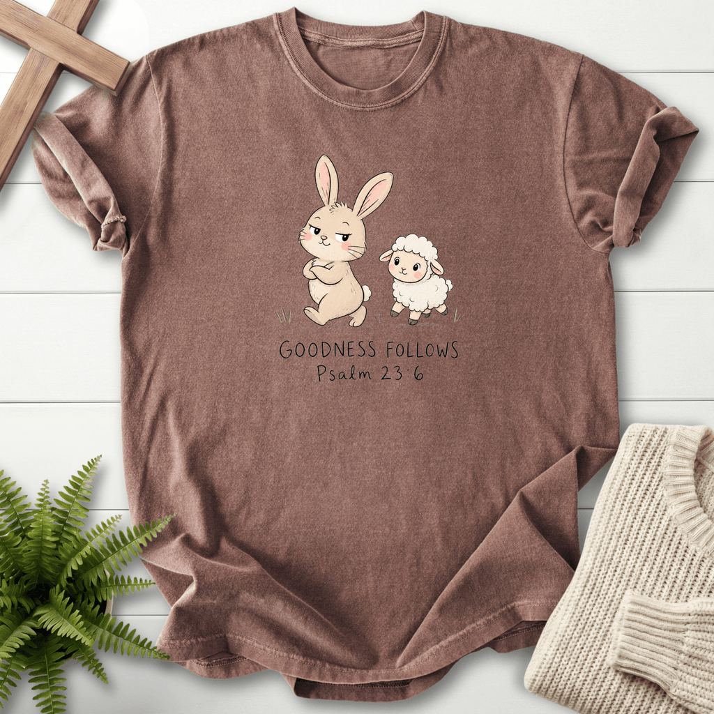 Goodness Follows Psalm 23 T-Shirt in Espresso | She Wears Faith