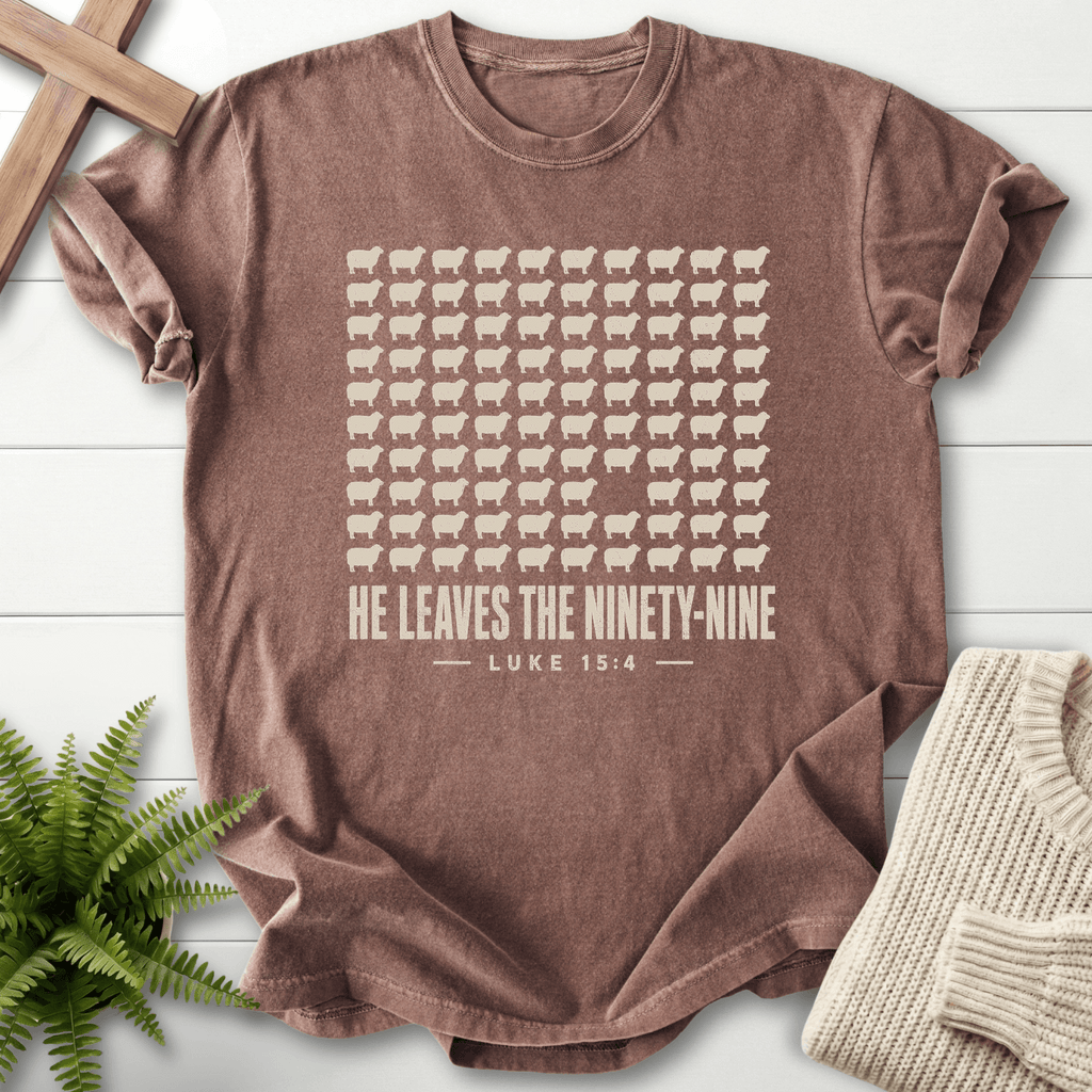 He Leaves the Ninety-Nine T-Shirt in Espresso | She Wears Faith