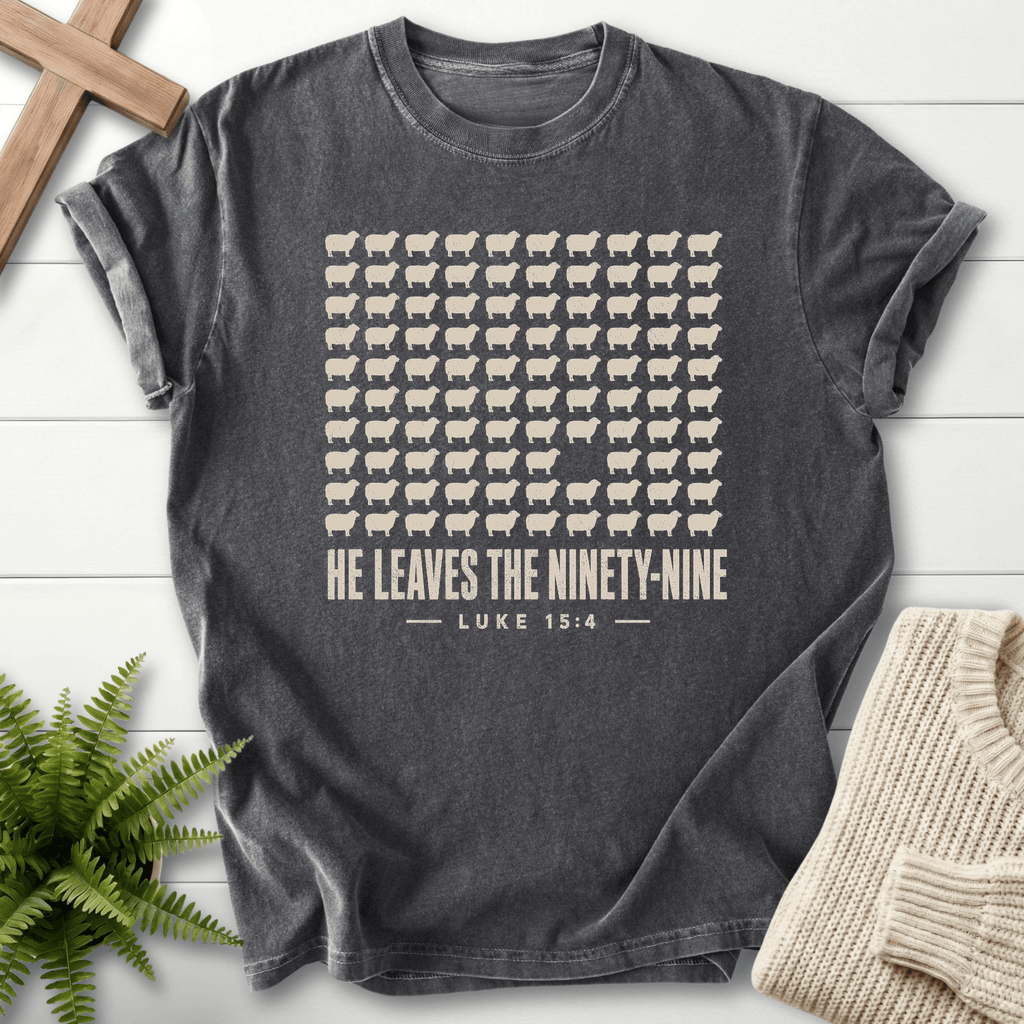 He Leaves the Ninety-Nine T-Shirt in Pepper | She Wears Faith