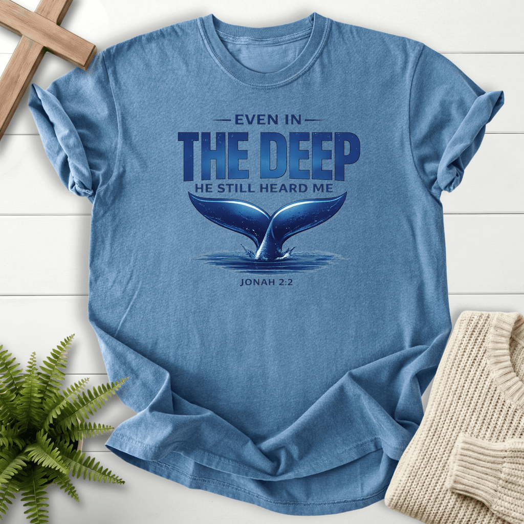 He Still Heard Me Jonah 2 T-Shirt in Blue Jean | She Wears Faith
