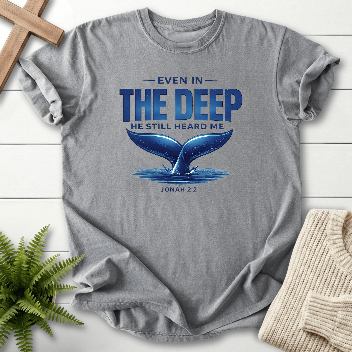 He Still Heard Me Jonah 2 T-Shirt in Grey | She Wears Faith