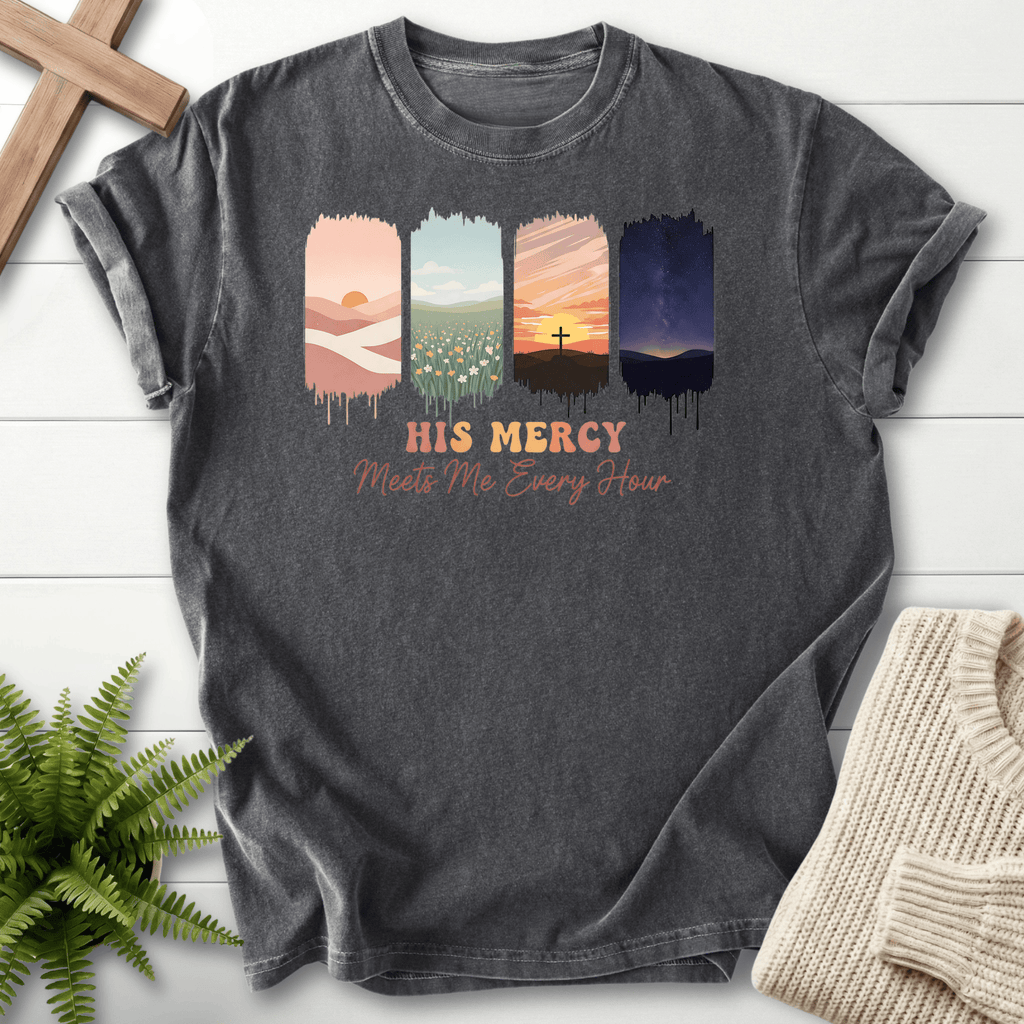 Pepper women's Christian t-shirt with four scenic panels inspired by God's creation