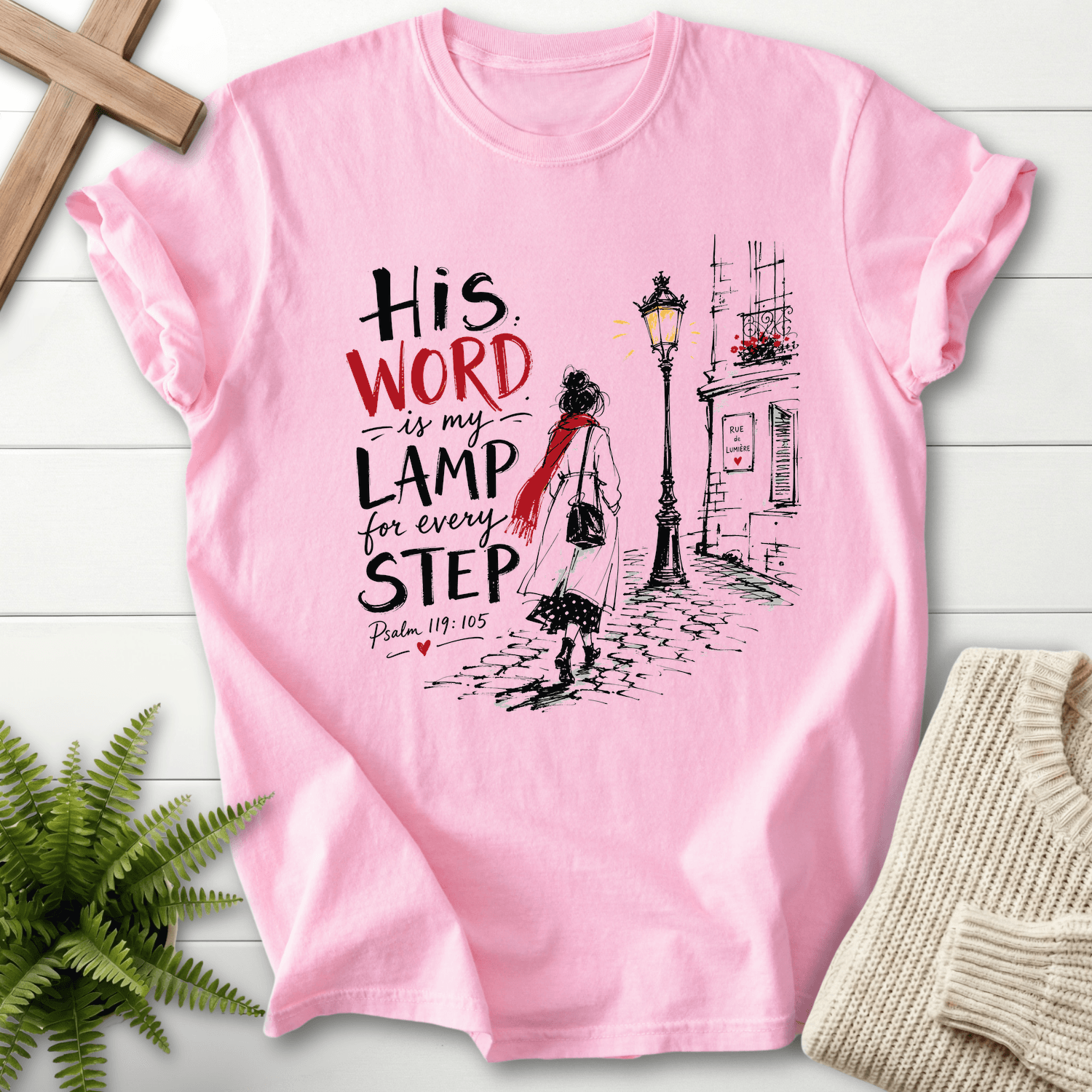 His Word is my Lamp T-Shirt in Blossom | She Wears Faith