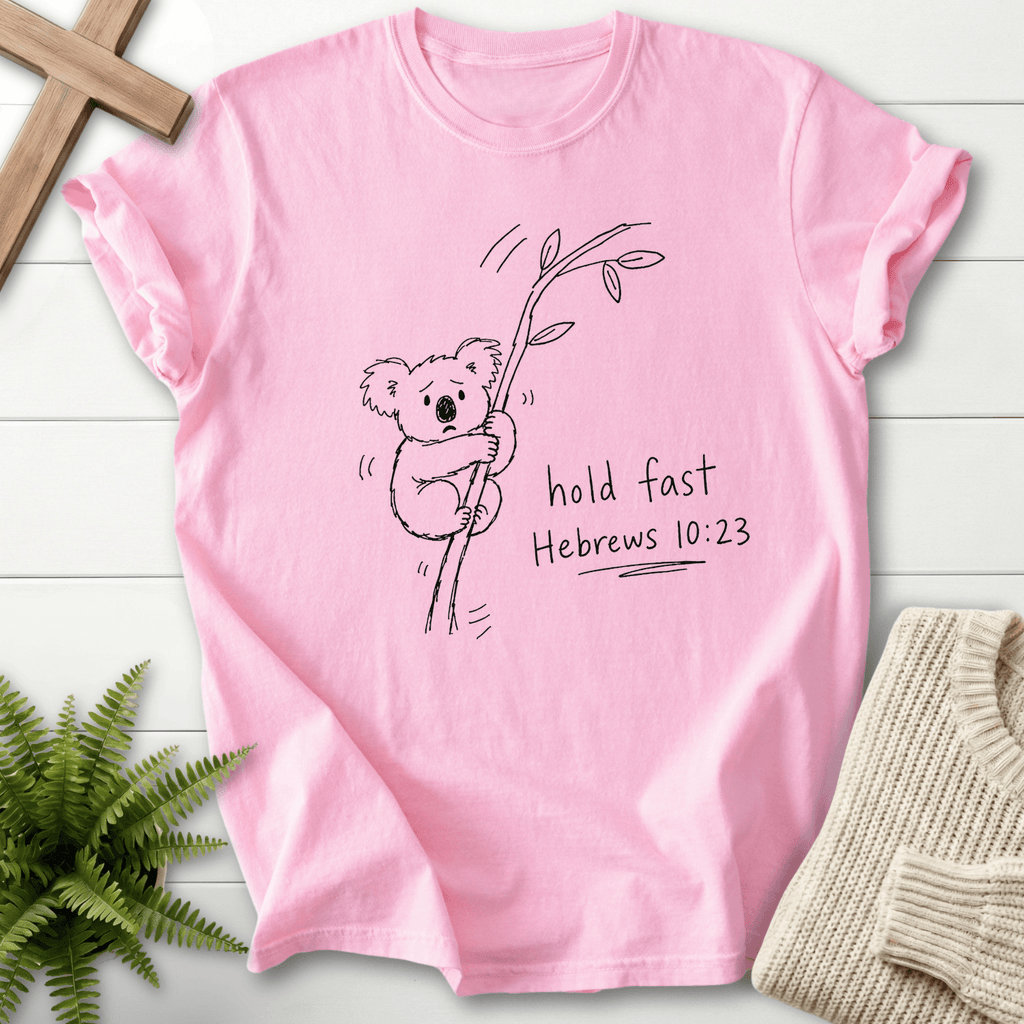 Hold Fast Hebrews 10:23 T-Shirt in Blossom | She Wears Faith